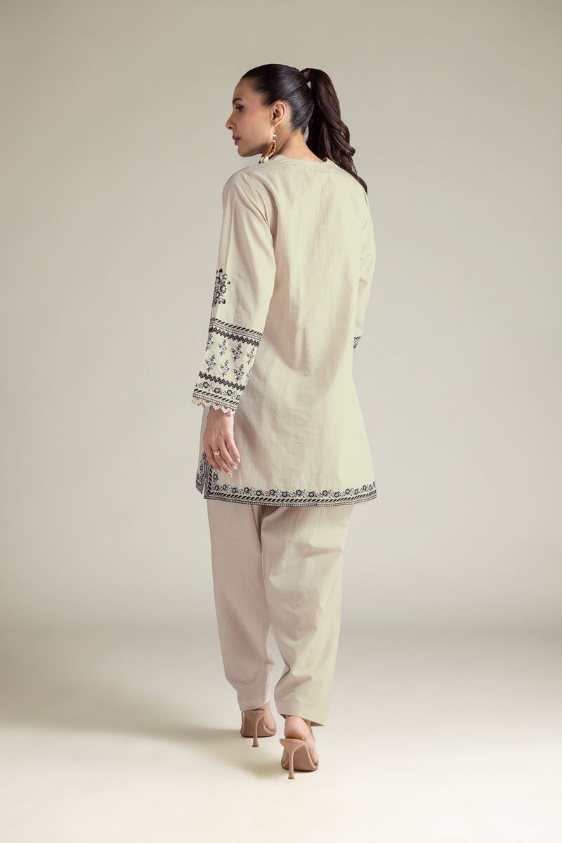 Cream Embroidered Unstitched 2-Piece Suit